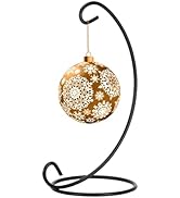 EOWCO 9in Single Ornament Display Stand, Tabletop Ornament Hangers, Air Plant Holder, Black Iron ...
