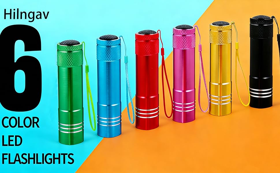 6 Pack Aluminum Mini LED Flashlight Set