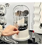 UShioart Covered Rotating Makeup Brush holder Organizer with Lid Makeup Brushes Organizer for Van...