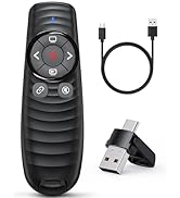 Presentation Clicker Wireless, 2-in-1 USB/Type C Rechargeable Presenter Remote Control for PowerP...