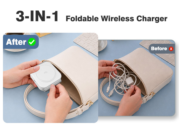 trifold charger for iphone and iwatch travel