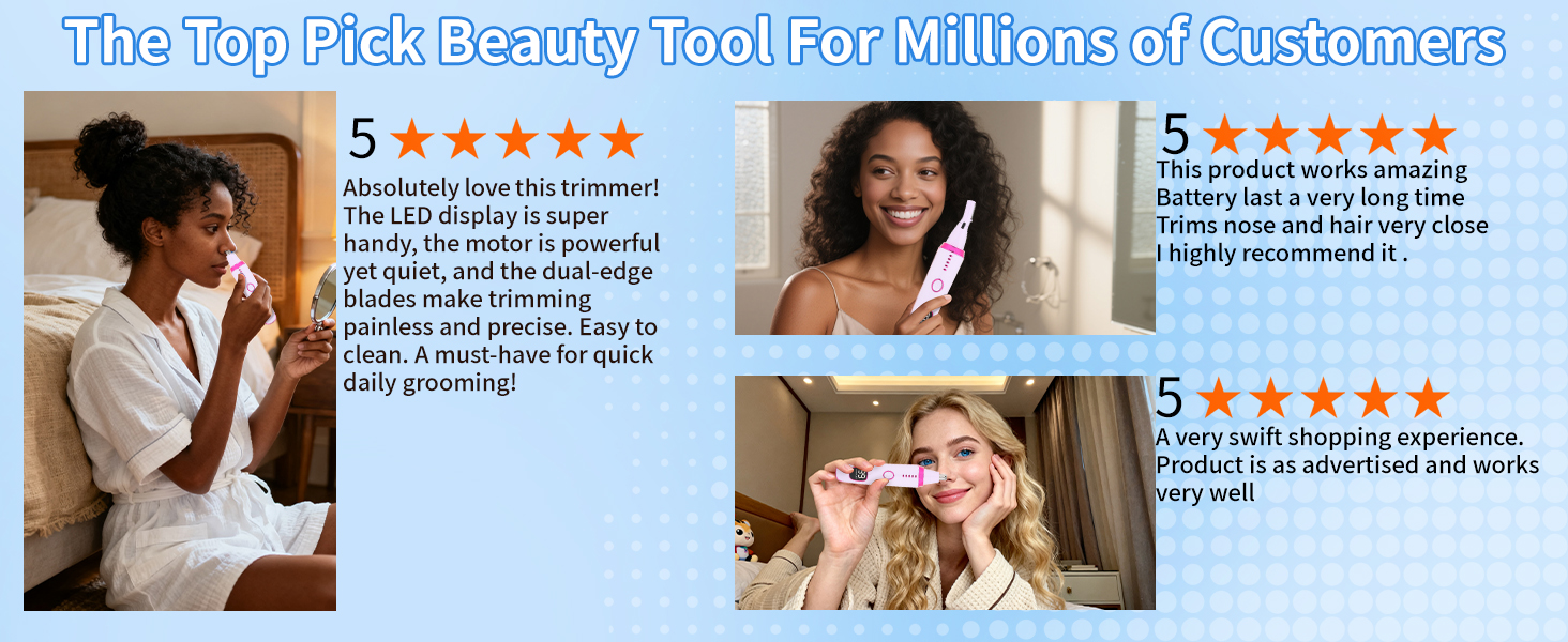 2 in 1 Nose and Ear Hair Trimmer with LED Display
