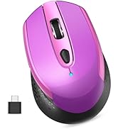 RaceGT USB C Wireless Computer Mouse, 2.4G Silent Cordless Mouse for Laptop, Type C Mouse with 6 ...