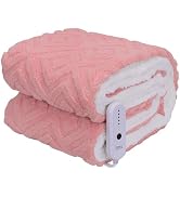 CHIOKY Electric Heated Blanket, Throw Size Heated Blanket with 5 Heating Levels and 4 Hours Auto ...