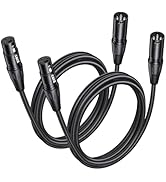 Aqdocvf 2 Pack Premium XLR Cable - 6ft, Male to Female Microphone Cable Oxygen-Free Copper (OFC) ...