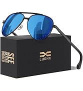 LUENX Aviator Sunglasses for Men Polarized Driving Trendy Retro Sun Glasses UV400 Protection