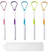 5 Pieces Tongue Scraper Cleaner for Adult &amp; Kids, Colorful Plastic Tongue Brush Oral Care Scraper...