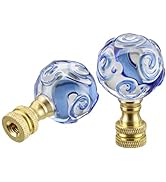 Aspen Creative 24034-22 Finial Lighting &amp; Lamp Accessory, 2 Pack, Blue Spiral