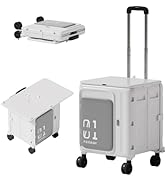 TODAYGO Folding Rolling Utility Cart with 4 Swivel Wheels &amp; 2 Brakes, Heavy Duty Teacher Cart wit...