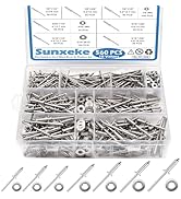Sunxeke 560pcs Stainless Steel Blind Pop Rivets and Washers Assortment Kit,7 Sizes Stainless Rive...