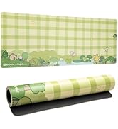 KiiBOOM X Cosydiaries Rainy Froggy Day Desk Mat, Non-Slip, 35.4’’ x 15.7’’, Large Gaming &amp; Office...