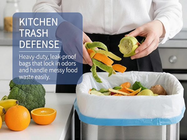 Small Trash Bags 4 Gallon with Drawstring White Plastic Garbage Bags