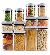 MiraFure 12 Pcs Pop Containers Set, Airtight Food Storage with Lids, Push Button BPA-Free Bulk Se...