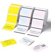 NIIMBOT 3 Rolls Label, 40x30mm, Fluorescent Yellow/Blue/Pink, Compatible with B Series Label Make...