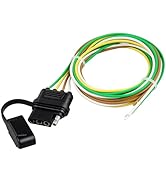 Oyviny Vehicle-Side 4-Pin Flat Trailer Wiring Harness 4Ft Heavy Duty 4 Pin Female Trailer Connect...