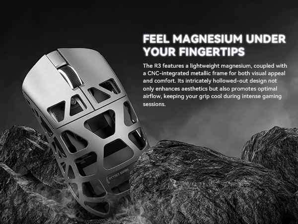 R3 Magnesium Alloy Mouse, Wireless 8K Mouse, 46g SUPERLIGHT Mouse