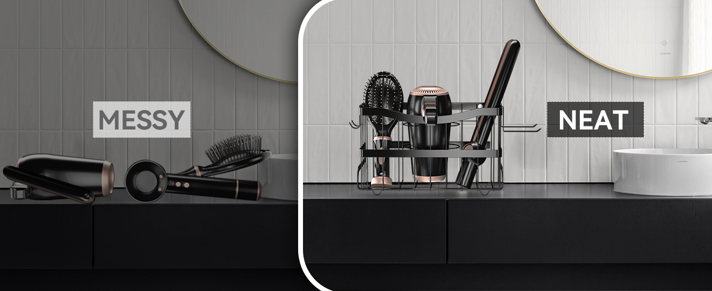 hair dryer rack flat iron holder wall mount hair dryer and curling iron holder