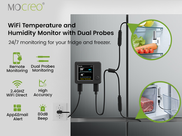WiFi Temperature andHumidity Monitor with Dual Probes