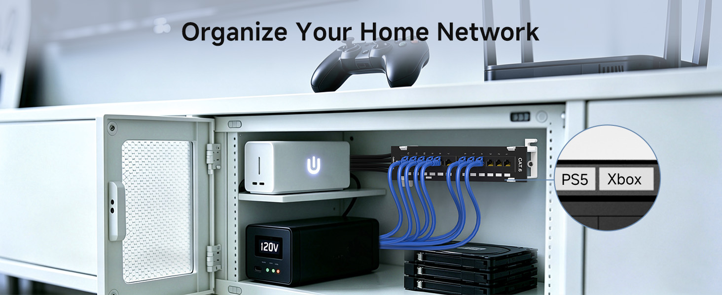 [UL Listed] Mini 12-Port Vertical Patch Panel with 89D Bracket
