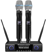 BOMGE Wireless Microphone System, 2/4 Wireless Mic, 2x100 UHF Channels, Auto Scan,Auto IR,328ft R...