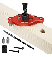 TOURACE Adjustable Drill Jig with Drill Bit for Floating Shelf, Portable Dowel Drill Guide Jig, B...