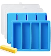 Sidosir 2 Pcs Butter Silicone Mold with Lid, Non-Stick Butter Mold Tray with Unscaled for Chocola...