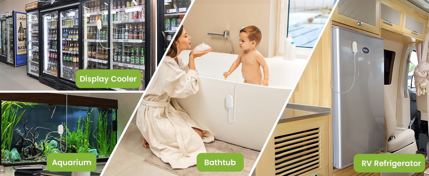 kitchen freezers, garage refrigerators, fish tanks, hot tubs, RVs, greenhouses, nurseries, and more