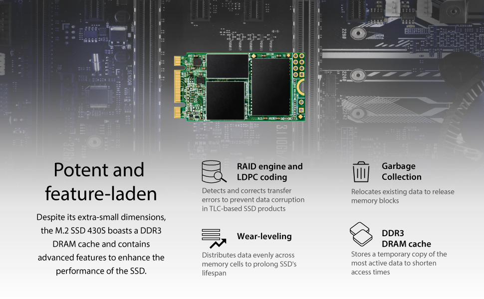 M.2 2242 SSD, SATA3 B+M Key, TLC