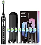 YUNCHI Electric Toothbrush for Adults and Kids, Rechargeable Sonic Electric Tooth Brush with 8 Br...