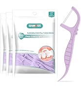 LIAMOSS Twin Line Dental Floss Picks,Shred-Resistant Flossers,Double Line Double Clean,LIAMOSS Pe...