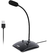 Mini USB Computer Microphone with Mute Button,Desktop Microphone for PC, Laptop Microphone, LED I...