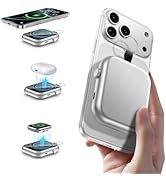 MIZUIA Small Portable Charger - for MagSafe Battery Pack 6000mAh, 3-in-1 Magnetic Wireless PowerB...