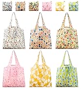 GAUENEEN 6 Pcs Reusable Grocery Bags, Foldable Shopping Bags Heavy Duty, Large Nanobag Cute Tote ...