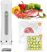Vacuum Sealer for Food,Powerful Handheld Vacuum Sealer Machine with 30 Reusable Vacuum Bags, Seal...