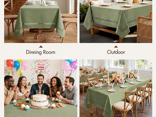 MIULEE Rectangle Linen Polyester Tablecloth