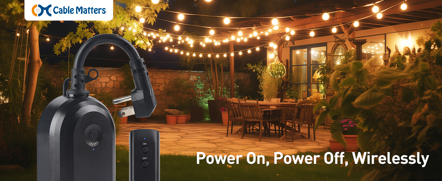  Remote Control Dual 3-Prong Outlet Switch