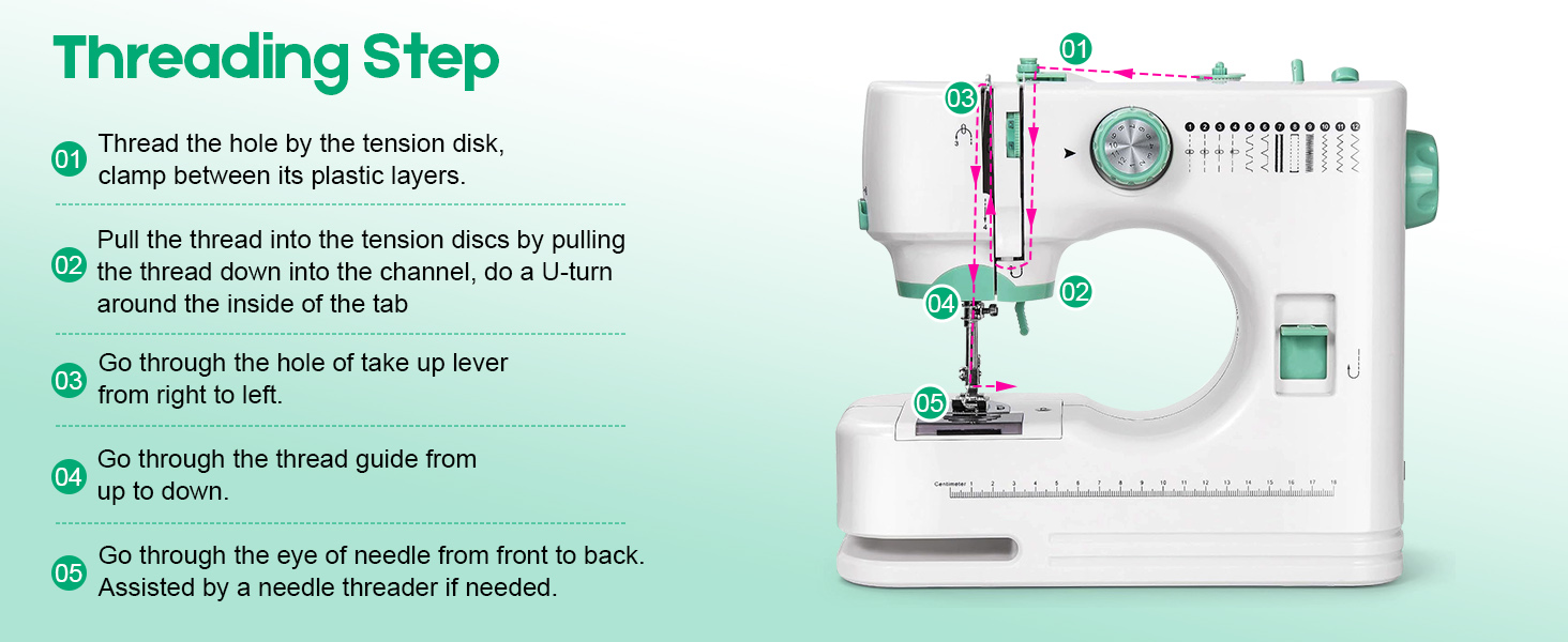 Lightweight &amp;amp;amp; Portable Sewing Machine with Accessory Kit &amp;amp;amp; Foot Pedal 12 Stitch Applications