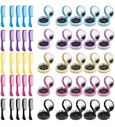 Travel Mini Hair Brush Set, Individually Wrapped Foldable Hairbrush with Mirror, Massage Cushion ...
