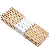 Suwimut 12 Pairs Drumsticks, Hard Maple 2B Wood Tip Drum Sticks, Exercise Drum Sticks for Adults ...
