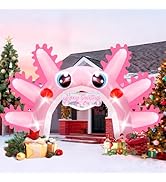 Eyourlife 16 FT Christmas Axolotl Inflatable Arch,Giant Pink Inflatable Axolotl Outdoor Decor,Blo...