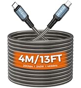 Bawanfa 13ft 240W 20Gbps USB C to C Cable, Metal Braided Chew Proof, 4K@60Hz Video, Heavy Duty PD...