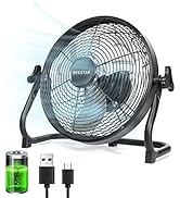 BEESTAR Battery Operated Fan, 10 Inch Rechargeable Fan Portable,High Velocity Fan with Metal Blad...