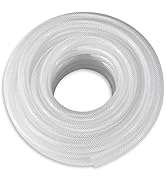 DAVCO 3/4" ID × 1" OD - 10 ft Clear Braided Plastic Vinyl Tubing Flexible High Pressure Reinforce...