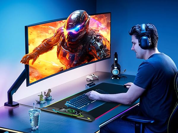 Gaming mouse pad RGB mousepad wireless charging