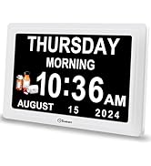 Soobest Dementia Digital Clock for Seniors Elderly, 20 Alarm Reminders 3 Ringtones for Memory Los...