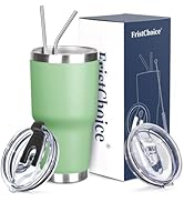 FristChoice 30 oz Tumbler with Lids and Straws Double Wall Vacuum Insulated Tumbler Cup,Stainless...