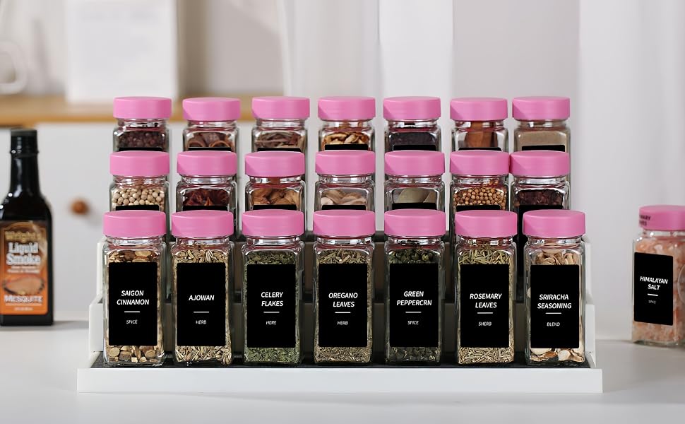 Pink Spice Jars with Lable