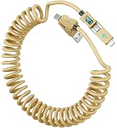 Haiteron 240W Coiled USB C Cable for Car,4 in 1 Charging Cable Fast Charging USB C Cord with LED ...