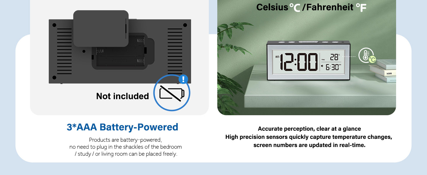Zonopy Digital Alarm Clock with LED Display