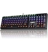 RGB Mechanical Gaming Keyboard Blue Switch, 104 Keys Full-Size Light Up Keyboard with 11 Backlit ...